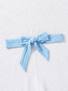 Tween Girl Ruffle Trim Button Front Belted Dress - Blue - View 2