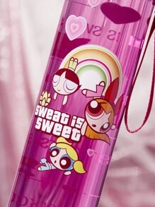 THE POWERPUFF GIRLS X SHEIN 女警主題Petg冷水瓶, 1000ml/35oz ( ) - 粉色 - 查看 9