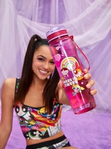 THE POWERPUFF GIRLS X SHEIN 女警主題Petg冷水瓶, 1000ml/35oz ( ) - 粉色 - 查看 10