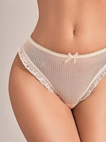 5packs Lace Trim Bow Decor Sexy Panties Set - Multicolor - View 11