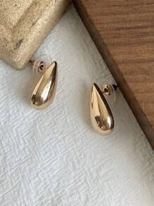 DAZY Water-drop Stud Earrings - Gold - View 7