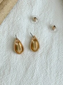 DAZY Water-drop Stud Earrings - Gold - View 8