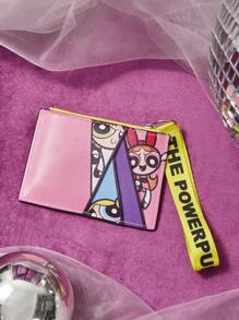 THE POWERPUFF GIRLS X SHEIN 卡通圖案卡包帶拉鍊可愛 - 彩色 - 查看 1