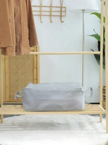 1入組素色可折疊衣服收納袋,灰色滌綸被子包, - 灰色 - 查看 1