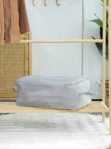 1入組素色可折疊衣服收納袋,灰色滌綸被子包, - 灰色 - 查看 2