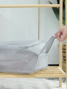 1入組素色可折疊衣服收納袋,灰色滌綸被子包, - 灰色 - 查看 4