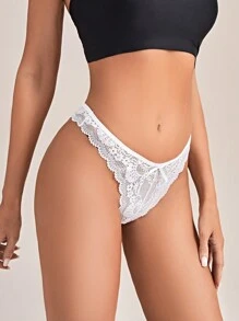 3packs Lace Scallop Trim Panty Set Sexy Lingerie