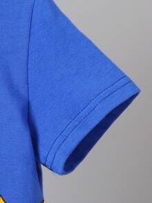 SHEIN 少年男童老虎印花t恤和短褲 - 彩色 - 查看 3