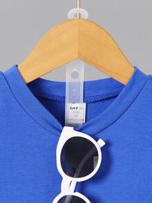 SHEIN 少年男童老虎印花t恤和短褲 - 彩色 - 查看 5