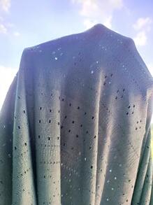 SHEIN LUNE 網眼刺繡荷葉擺吊帶上衣 - 綠色 - 查看 7