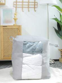 1入組素色可折疊衣服收納袋,灰色滌綸被子包, - 灰色 - 查看 1