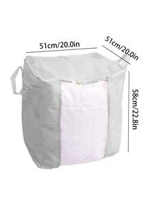 1入組素色可折疊衣服收納袋,灰色滌綸被子包, - 灰色 - 查看 4