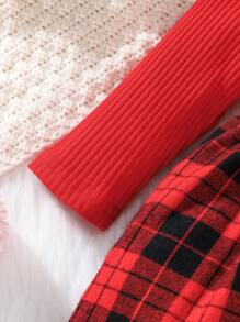 Bebé Chicas Vestido día festivo manga larga de cuadros para otoño