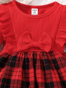 Bebé Chicas Vestido día festivo manga larga de cuadros para otoño