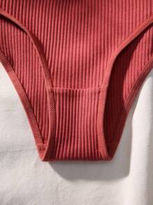 7pack Letter Patched Detail Ribbed Knit Panty - Multicolor - View 5