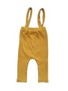 Đứa bé trai Chất rắn Quần Suspender - Màu vàng - Xem 2