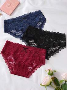 3入組花邊蕾絲底褲內衣