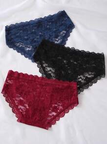 3入組花邊蕾絲底褲內衣