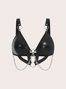 ROMWE Goth Ketten-Dekor verknüpfte Ring-BH Lingerie