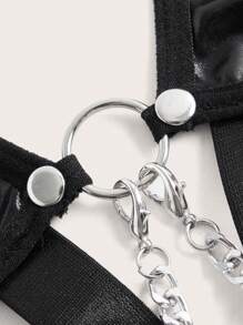 ROMWE Goth Ketten-Dekor verknüpfte Ring-BH Lingerie