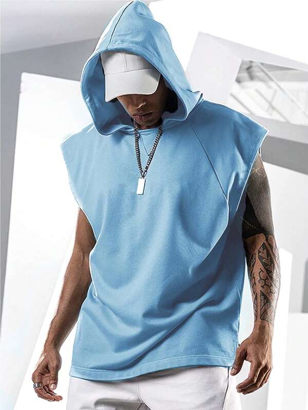 Men Solid Hooded Tank Top SHEIN USA