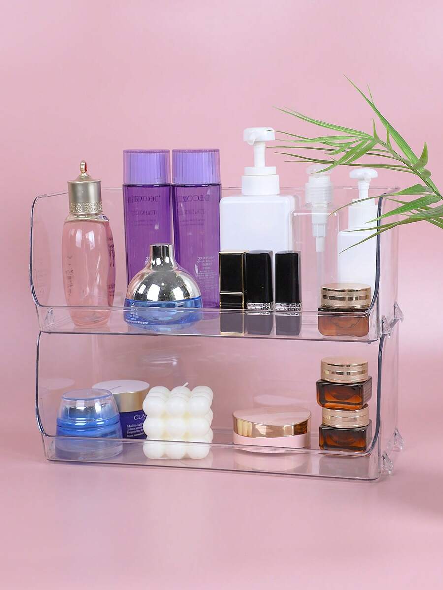 SHEIN 1 pieza Organizador grande exclusivo para el cuidado de la piel apilable - transparente - Ver 1