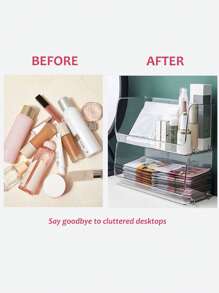 SHEIN 1 pieza Organizador grande exclusivo para el cuidado de la piel apilable - transparente - Ver 4