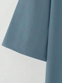 Manfinity Homme Men Plus Slogan Graphic Tee - Dusty Blue - View 5