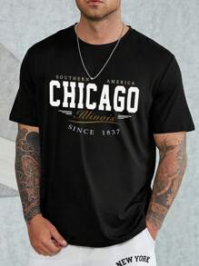 Manfinity Homme Áo thun & Áo lót Nam Lá thư Giải trí - màu đen - Xem 5