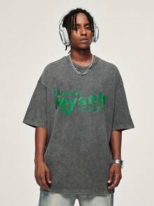 Áo thun & Áo lót Nam Slogan Giải trí - Màu xám đen - Xem 1