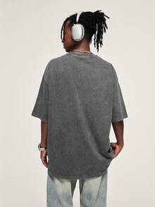 Áo thun & Áo lót Nam Slogan Giải trí - Màu xám đen - Xem 2