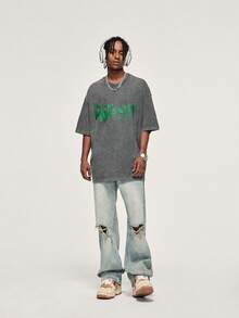 Áo thun & Áo lót Nam Slogan Giải trí - Màu xám đen - Xem 4