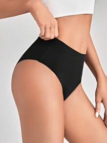 女式休闲舒适高腰黑色内裤，采用高弹力面料