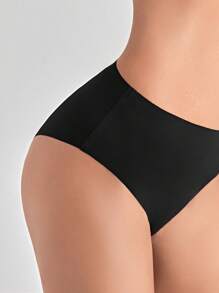 女式休闲舒适高腰黑色内裤，采用高弹力面料