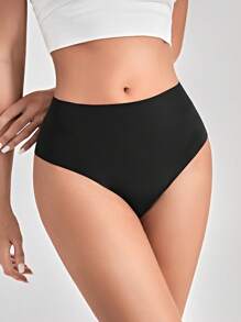 女式休闲舒适高腰黑色内裤，采用高弹力面料