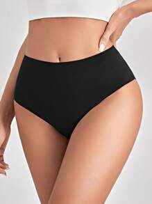 女式休闲舒适高腰黑色内裤，采用高弹力面料