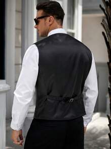 GENTILAND Men Plus Double Breasted Waistcoat Without Shirt - Multicolor - View 2