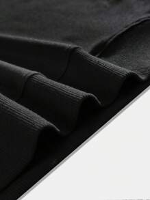 ROMWE MEN Goth Guys Letter & Cross Print Sweatshirt - Black - View 4