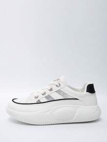 女士前綁帶板鞋,運動戶外休閒鞋 - 白色 - 查看 2