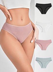 4 piezas Bragas unicolor de canalé