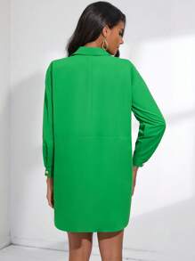 Aveloria Pearls Button Through High Low Shirt - Green - View 2