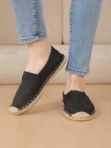 Phụ nữ Tối giản Trượt trên Căn hộ Espadrille, Căn hộ Nghỉ dưỡng - màu đen - Xem 2
