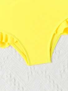 SHEIN Baby Girl 3packs Floral Print Ruffle Trim Beachwear With Kimono Summer Beach