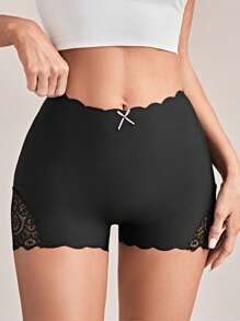 Quần lót Nữ Nơ Bướm Tương phản ren màu trơn - màu đen - Xem 2