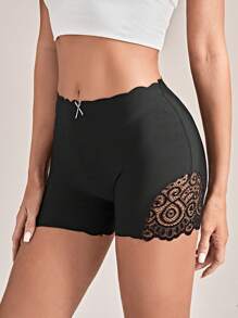 Quần lót Nữ Nơ Bướm Tương phản ren màu trơn - màu đen - Xem 4