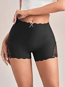 Quần lót Nữ Nơ Bướm Tương phản ren màu trơn - màu đen - Xem 5