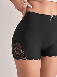 Quần lót Nữ Nơ Bướm Tương phản ren màu trơn - màu đen - Xem 8