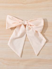 SHEIN Cô gái Tween Dễ thương Và Thanh lịch Sữa Màu sắc Bowknot , Nhỏ bé Vòng cổ Mô hình sóng Đầm , Mùa thu - Màu be - Xem 7