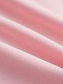 ROMWE Kawaii 雞心領口泡泡袖蕾絲細節T恤 - 粉色 - 查看 3