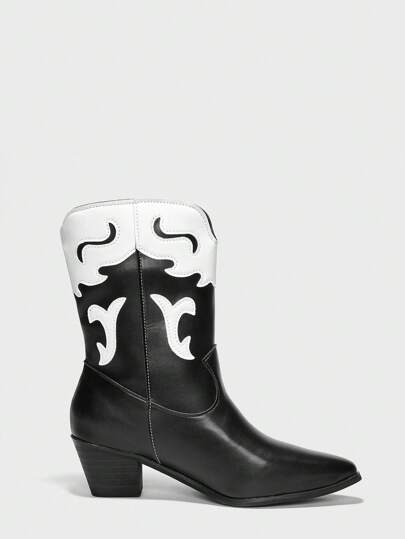 ROMWE Avant Stivali western bicolore